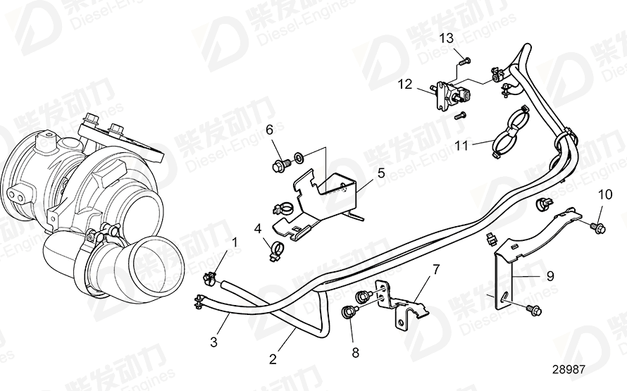 volvo penta Bracket 22716069 Drawing